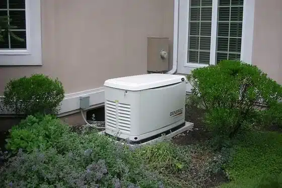 The generator is usually placed outside the house.